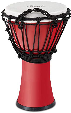 XDrum Primero Junior 31cm Djembe aus PVC - Korpus aus Kunststoff mit traditionellem Stimmsystem - Kompakt und leicht, somit ideal für Kinder und Einsteiger - rot