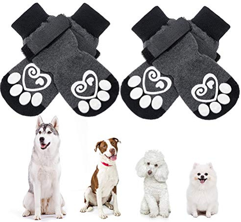 KOOLTAIL Dog Socks Paws Stop Licking,Anti Slip Dog Socks With Grips for Injured Paws Waterproof,Pet Shoes for Hot Pavement & Hardwood Floors,Soft Double Sided Grippy Boots For Small Medium Large Dogs