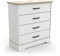 habeig KOMMODE #792 Landhausstil Weiss 4 SCHUBLADEN Cottage Sideboard Schrank