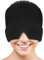 Migraine Relief Cap, Reusable Cold Hot Therapy Migraine and Headache Relief Cap, Single-Sided Gel Ice Hot Head Wrap for Chronic Migraine, Tension Headache, Sinus Stress, Puffy Eyes (Black)