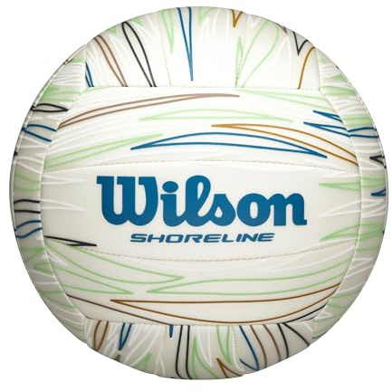 WILSON Shoreline Gen Green Volleyball - Official Size, White/Blue