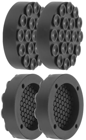 sourcing map Anti Vibration Pads for Washing Machine, 4pcs Silicone Non-Silp Support Feet Mat with 19 Strong Suction Cups for Stop Washer and Dryer Walking (Black, 2.5 Diameter)