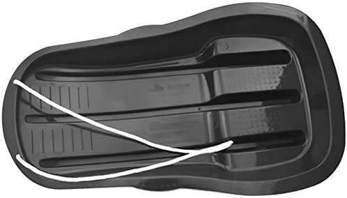 Indigo® Strong Plastic Snow Sledge with Rope – Heavy Duty Toboggan Sled for Kids & Adults – Winter Snow Slider (Black)