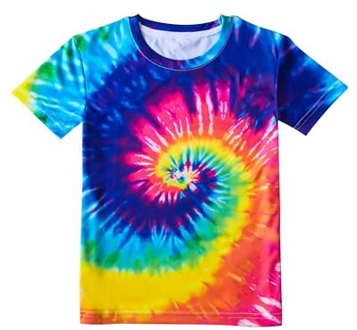 Boys Summer Clothes Kids T-Shirt Short Sleeve 3D Graphic Printed Top Tees Youth Casual Tee Shirts (Rainbow, 9-10T)