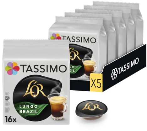 Tassimo, 80 Dosettes Café L'OR Long Brésil, 100% Arabica