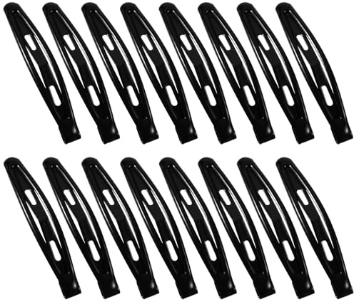 YUXIANLB 16 pasadores de metal antideslizantes para mujer, bonitos accesorios para el cabello, clip de cabeza negra, horquilla de gota de agua, color sólido para todos los peinados gruesos y finos