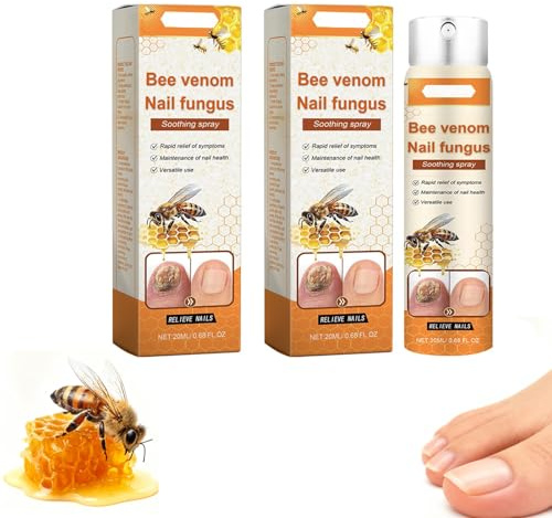 Spray de Soin pour Ongles au Venin d'Abeille,Soin Doux et Sûr pour les Ongles Abîmés, nourrissante et hydratante convient aux hommes comme aux femmes. (2PC)