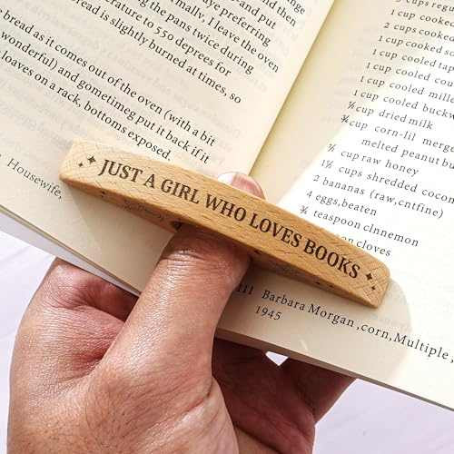 Porte-page personnalisé en bois avec inscription « Just A Girl WHO Loves Books » - Cadeau pour les enseignants et les amateurs de livres