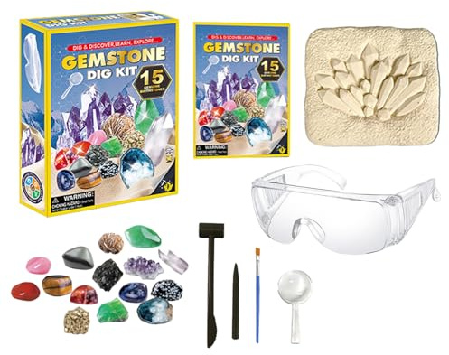 Kit Di Scavo Per Gemme Preziose - Attività Scientifica Con Lente Di Ingrandimento | Set Di Scavo Per La Scoperta Di Cristalli E Gemme,Per Scuola Casa Festa Giardino Ragazzi E Ragazze 8-12 Anni