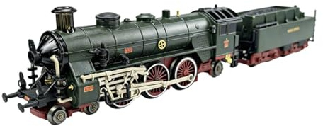 Amagogo Tren de de Juguete con Luces de y Sonidos, Modelo de Locomotora, Tren eléctrico para niños, cumpleaños de, niños y niñas, Verde