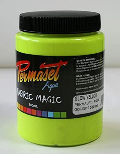 Permaset Aqua - Tinta para serigrafía textil (300 ml, ecológica, color amarillo brillante)