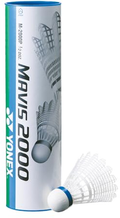 YONEX Mavis 2000 Badminton Shuttlecocks (Tube of 6), 79-Fast-Red