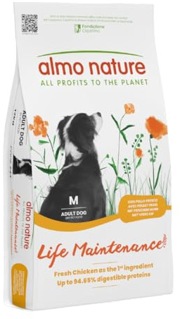 Almo Nature Life Maintenance Cibo Secco per Cane M al Pollo 12 kg – Crocchette Complete per Cani Adulti di Taglia Media
