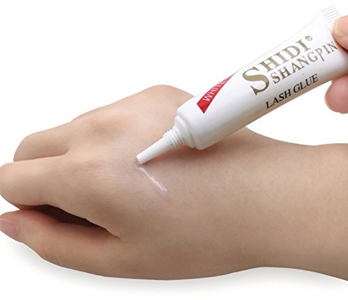 Symeas - Pegamento portátil para pestañas postizas, adhesivo, color blanco y negro