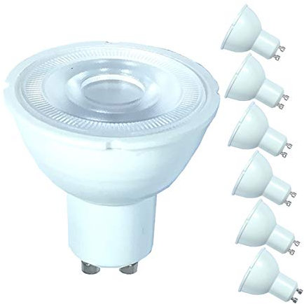 Foco reflector de luz LED MR16 regulable GU10 base AC 220 V 3000 K blanco cálido 90% ahorro de energía 6,5 W 500 lm (halógeno 50 W equivalente) 38 grados foco de luz de inundación 3000k Gu10 6 Pack