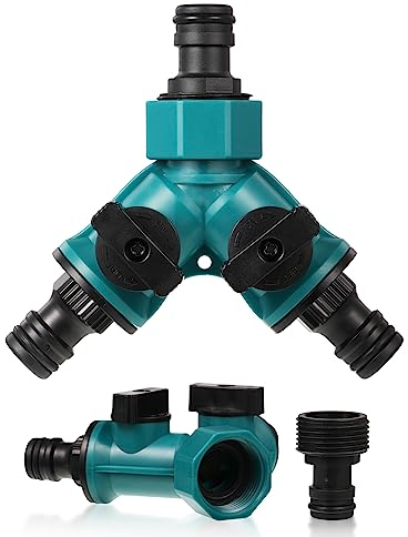 Répartiteur de tuyau 2 voies - Distributeur d'eau pour tuyau d'arrosage - Raccords de tuyau d'eau en forme de Y - Raccords de tuyau en Y - 1 pièce