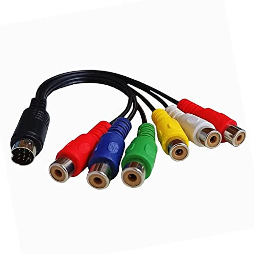 Zqxnt Cable 10 Pin S-Video To 6RCA Female Adapter Composite Cable For Laptop Female 6RCA Port 10 Pin S-Video Port