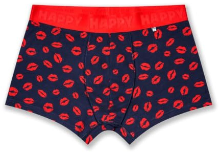Happy Socks Boxer Court 1-Pack Kisses Coton Homme Marine Rouge M