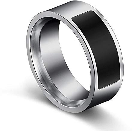 Yobadam Smart Rings Anello Digitale Intelligente Multifunzionale NFC, Accessori per Smart Wear per Cellulari Windows NFC, Anello Intelligente in Acciaio Inossidabile (BLACK #-7) (BLACK #11)