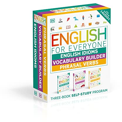 English for Everyone English Idioms, Vocabulary Builder, Phrasal Verbs 3 Book Box Set