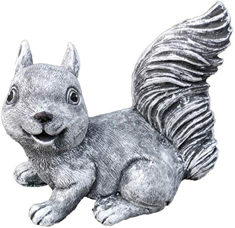 stoneandstyle Steinfigur Eichhörnchen sitzend, Frost- und wetterfest bis -30°C, massiver Steinguss