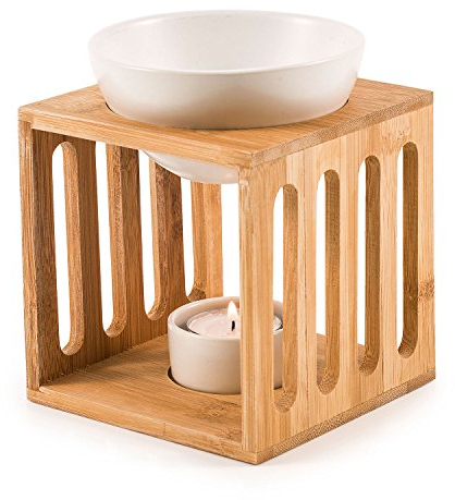 pajoma Bambus/Keramik Duftlampe ''Wellness'' Gr. M, L 9,4 x B 9,5 x H 9,5 cm