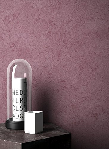 NEWROOM Papel pintado barroco purpura vellóntapete Uni Bauhaus Putz Beton hermoso diseño moderno 3d mirada , incluyendo papel tapiz guía