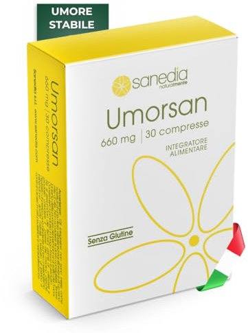 Sanedia Umorsan - Integratore Naturale per il Mantenimento del Tono dell'Umore, con Iperico, Passiflora e Griffonia, 30 Compresse