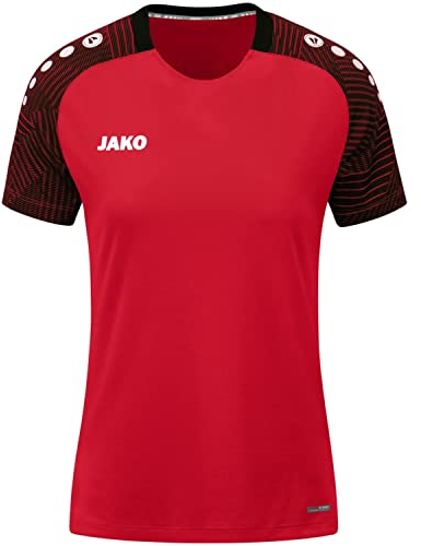 JAKO Damen T-Shirt Performance, Rot/Schwarz, 42