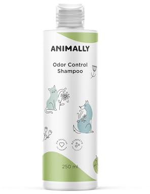 Animally Odor Control Shampoo 250 ML. Shampooing sébo-régulateur aux extraits végétaux d'Ortie Blanche, Romarin et Thym pour Chiens et Chats Adultes. sans sulfates, sans parabènes et sans silicones