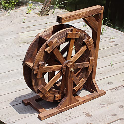Holz Wasserrad Wasserspiel Wassermühle Garten Brunnen Gartendekoration Water Fountain Wasserfall Handgemacht teich deko gartenteich Wheels Wasserlandschaft für Hof,Wohnzimmer,Aquarium,Externe Szene