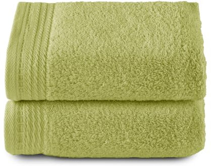 Top Towel - Premium - Large Bath Towels - Bath Towels - 2 Face Towels or Bidet -30x50cm - 100% Cotton - 600g - Lime