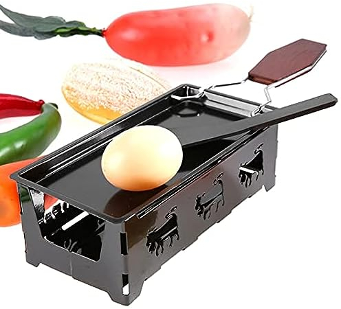 Sciogliformaggio, Padella per sciogliere Il Formaggio a lume di Candela con spatola, raclette per Formaggio Antiaderente Portatile, teglia da Forno, Set da Cucina, Strumento per Grigliare la Cucina