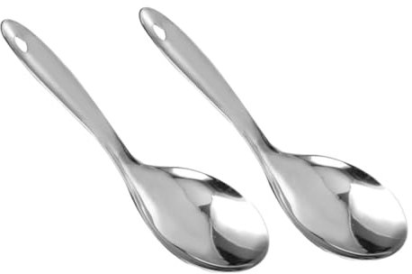 Garneck Cuillère à Riz En Acier Inoxydable Résistante à L'usure 2 Pièces, Spatule De Service En Métal Ergonomique, Ustensile Cuisine Polyvalent Pour Servir Et Mélanger, Usage Quotidien