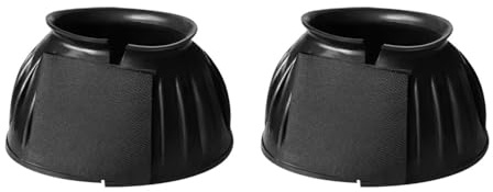 MiOYOOW Cloches Protection pour Chevaux, Cloche de Cheval Bottes de Protection pour Sabot, de Sabot en Caoutchouc avec Fermeture Auto-agrippante, Entraînement, Compétition, Rééducation