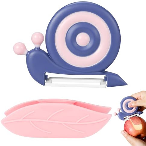 Humtudeit Kinder Sparschäler Peeler Snail, Schnecke Keramik Schälmesser, Handheld Apfelschäler, Gemüseschäler für Kartoffeln und Spargel (Lila)