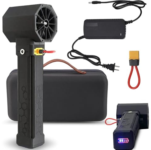 Asciugatore per auto, Jetdry V2, spinta fino a 1,6 kg, potenza massima 750 W e soffiatore per foglie elettrico a batteria da 64 mm, per la cura del prato del patio e l'asciugatura (Black)