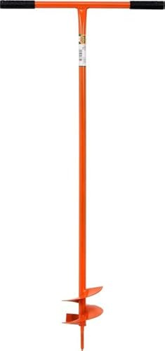 Handerdbohrer zum Setzen von Erdlöchern, Handgriffe mit Gummi, Handbohrer für Erdarbeiten im Garten, Lochspaten aus massivem Stahl, Pfahlbohrer, Gartenbohrer, (Ø 140)