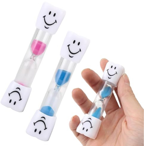 JRYXDS Lot De 2 Sablier Pour Brosse À Dents 3 Minutes Pour Enfants, Petits Sabliers Bleus Et Roses,Sablier Amusant Pour Le Brossage Des Dents,Pour Soins Dentaires Des Enfants