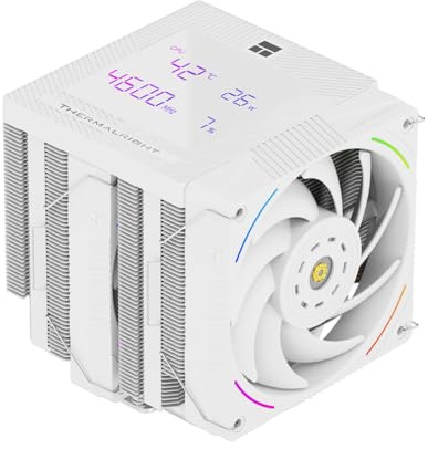 Thermalright Phantom Spirit 120 Digital SNOW CPU luftkylare, 7 värmerör, CPU-kylare, dubbel 120 mm PWM-fläkt, digital skärmtoppskydd, för AM4/AM5/Intel LGA1700/1851/1150/1151/1200, PC-kylning