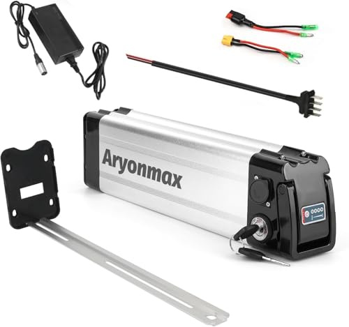 Batería Litio Bicicleta Electrica 36V 20Ah 10Ah con Puerto Descarga de 4 Pin/2 Pin Cargador Bloqueo Seguridad, Batería Ebike Extraíble para 50W-750W Motor (36V 15Ah 4 Pin para 0-500W)