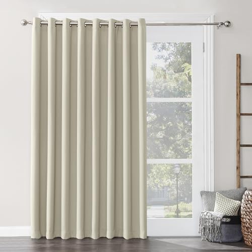 Sun Zero Easton Extra-Wide Blackout Grommet Sliding Patio Door Curtain Panel,100 x 84