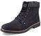 Rieker Herren Schnürstiefeletten 33640, Männer Stiefeletten,halbstiefel,Kurzstiefel,uebergangsschuhe,uebergangsstiefel,schwarz (01),43 EU / 9 UK