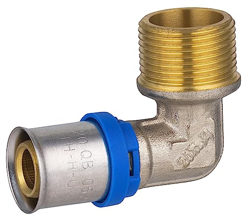 Raccord Multicouche à Sertir Multi profils TH-H-U coude diamètre Ø20 mm - à visser mâle 20x27 (3/4) - Norme NF 545 pour réseau d'eau potable et chauffage NOYON & THIEBAULT