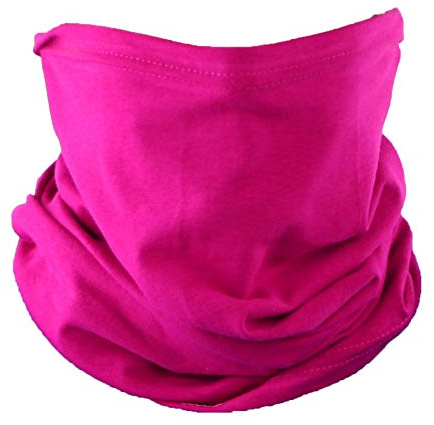 Cotton Face Mask Bandana Tube Scarf Made in America Solid Neck Gaiter (Raspberry)