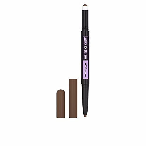 Maybelline Express Eye Brow Duo Eyebrow Filling, Natural Looking 2 - In - 1 Eyebrow Pencil Pen Plus Filling Powder, Tear Drop Tip and Sponge Swiper, Brunette