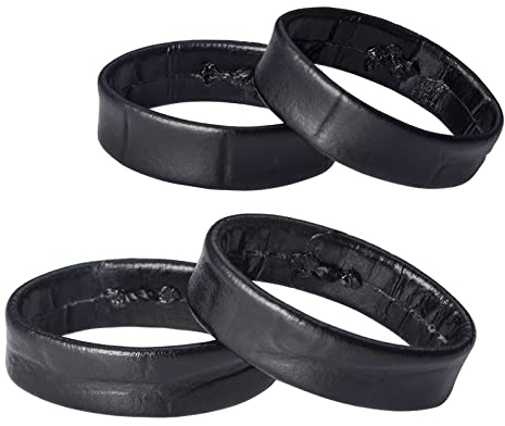 WOCCI 22mm Lazo de Soporte de Correa Reloj de Cuero, Anillos de Retención (Negro)