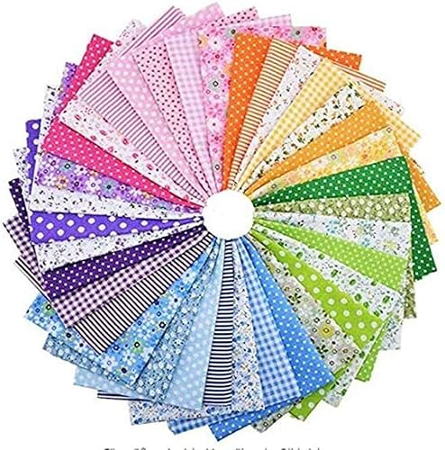 Tissus Au Metre,Carrés Tissu Coton,Carré Patchwork Coton, Patchwork Imprimé Textile, 50PCS DIY Artisanat Carré Tissu Coton Mixtes Tissu DIY Décoration Bricolage Artisanat Scrapbooking