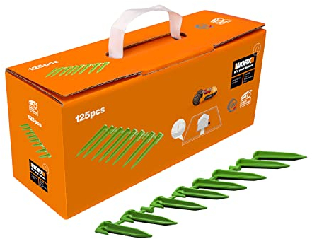 WORX WA0666 Heringe/Erdnägel für Landroid Mähroboter - 125 Stücke Set - umweltfreundlich biologisch abbaubar - originales Zuberör von WORX