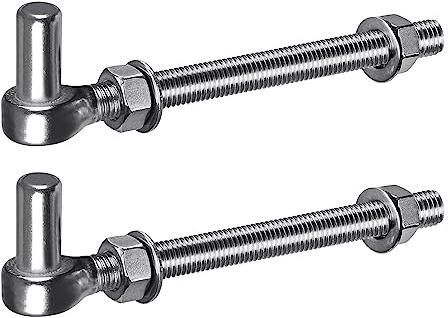 Insaga Torscharnier M16, 2er Schwerlast Gartentor Scharnier 16mm Kloben J-haken zu Bolzen Edelstahl Zauntor Torangel Verstellbar zum Schraube für Bauernhof Tor/Garten Tor/Feld/Holzzaun/Einfahrt, 200mm